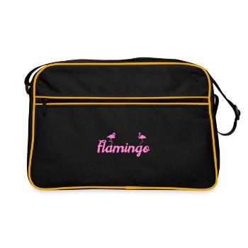Flamingos - Retro Bag - black/gold - Front