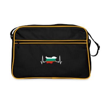 Drapeau de la Bulgarie Drapeau bulgare Sables d’or - Sac Retro - noir/or - Devant