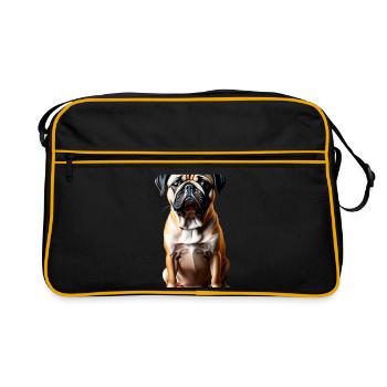 Pug Dog Theme - Retro Bag - black/gold - Front