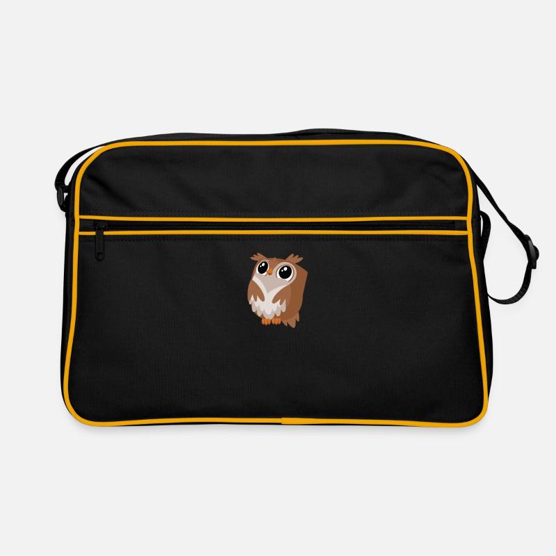 Eule - Retro Tasche - Schwarz/Gold