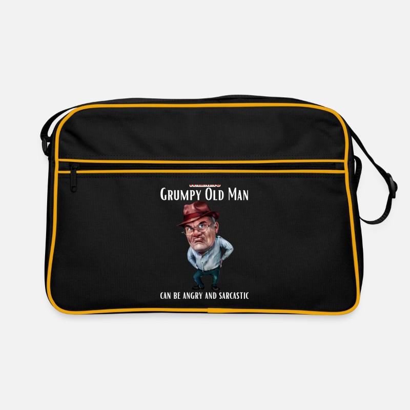 Warning Grumpy Old Man - Retro Bag - black/gold