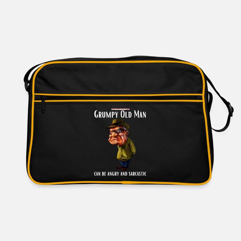 Warning Grumpy Old Man - Retro Tasche - Schwarz/Gold