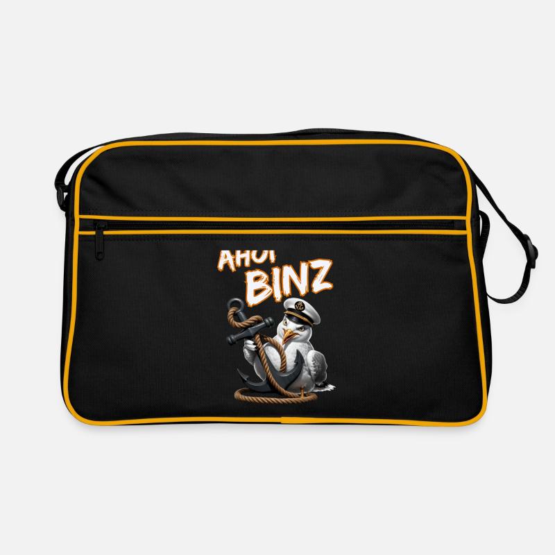 Ahoy Binz ! funny seagull with anchor Retro Bag