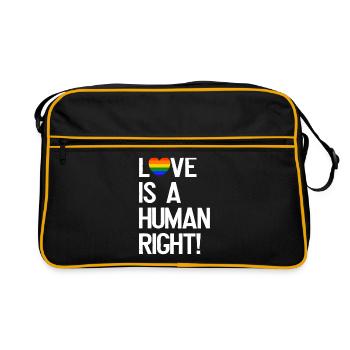 L'amour est un droit humain LGBT gay pride rainbow - Sac Retro - noir/or - Devant