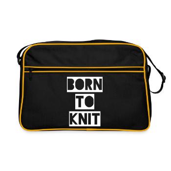 BORN TO KNIT - Born to knit. - Retro Bag - black/gold - Front