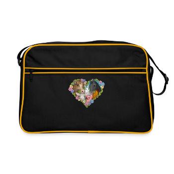 Coeur d'animaux et de fleurs - Sac Retro - noir/or - Devant