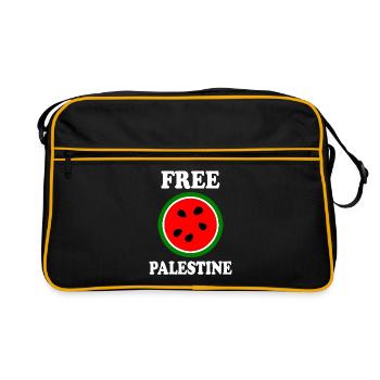 Melon pastèque de Palestine gratuit - Sac Retro - noir/or - Devant