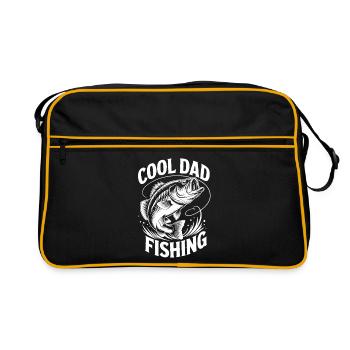 Motif de perche sur les vêtements de rue - Sac Retro - noir/or - Devant