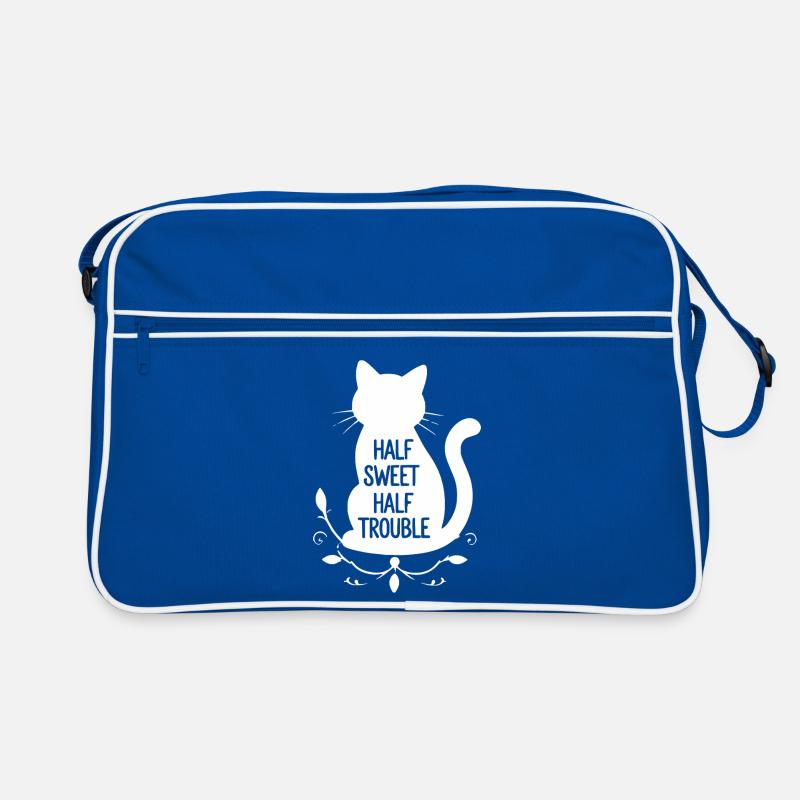 Chat blanc mi-doux mi-trouble Sac Retro