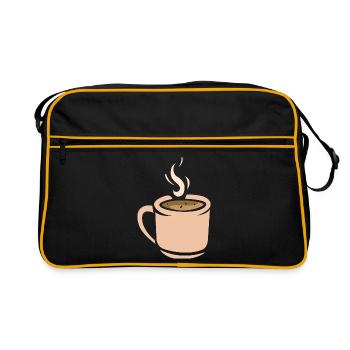 Kaffee Tasse Illustration - Retro Tasche - Schwarz/Gold - Vorne