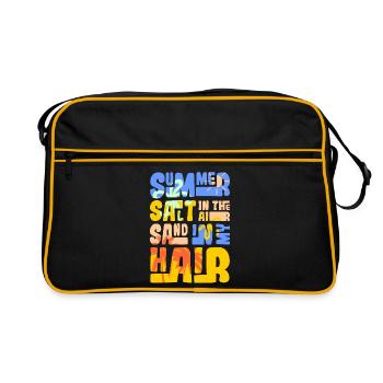 Conception de sable et de mer en été - Sac Retro - noir/or - Devant