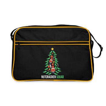 Weihnachten Nussknacker - Retro Tasche - Schwarz/Gold - Vorne