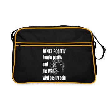 Pensez Citation Positive Demi-Teinte, Femme - Sac Retro - noir/or - Devant