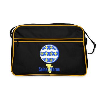 Logo Seine et Marne 77 - Retro Bag - black/gold - Front