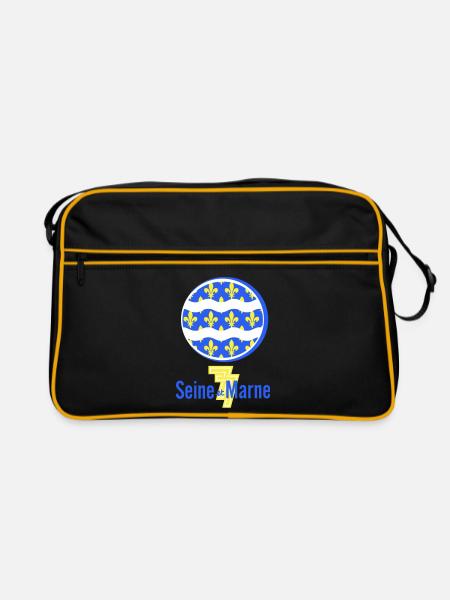 Logo Seine et Marne 77 - Retro Bag - black/gold - Front