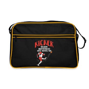 Héros Kicker Football Humour Jeu de mots Graphique sportif - Sac Retro - noir/or - Devant