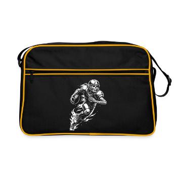 Skeleton American Football player  - Retro Bag - black/gold - Front