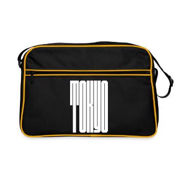 Tokio-Stadt fette Typografie - Retro Tasche - Schwarz/Gold - Vorne