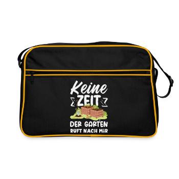 Garten Ruft Nach Mir - Retro Tasche - Schwarz/Gold - Vorne