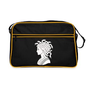 Tête de Méduse avec des serpents - Sac Retro - noir/or - Devant