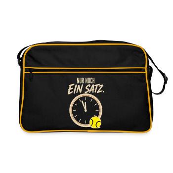  Nur noch ein Satz Retro Tennis Spruch Vintage - Retro Tasche - Schwarz/Gold - Vorne