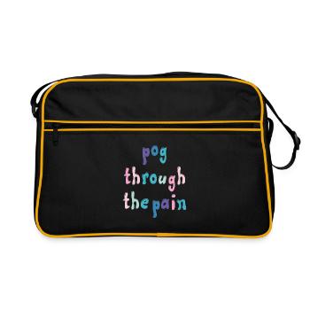tommyinnit pog through the pain - Retro Bag - black/gold - Front