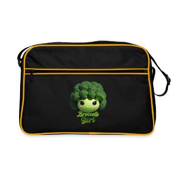 Broccoli Beauty Girl - Retro Tasche - Schwarz/Gold - Vorne