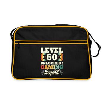 Niveau 60 Anniversaire Gamer 60 Ans - Sac Retro - noir/or - Devant
