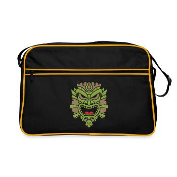Masque aztèque mystérieux mystique - Sac Retro - noir/or - Devant
