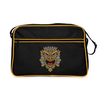 Masque aztèque mystérieux mystique - Sac Retro - noir/or - Devant