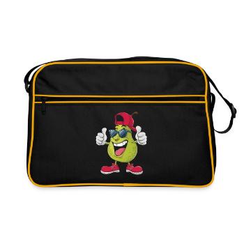 Birne - Retro Tasche - Schwarz/Gold - Vorne