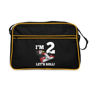 I Am 2 Let's Roll racing car for 2 year old - Retro Bag - black/gold - Front