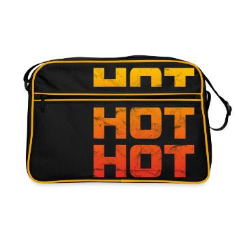 Hot Hot Hot - gradient Viniage rouge jaune - Sac Retro - noir/or - Devant