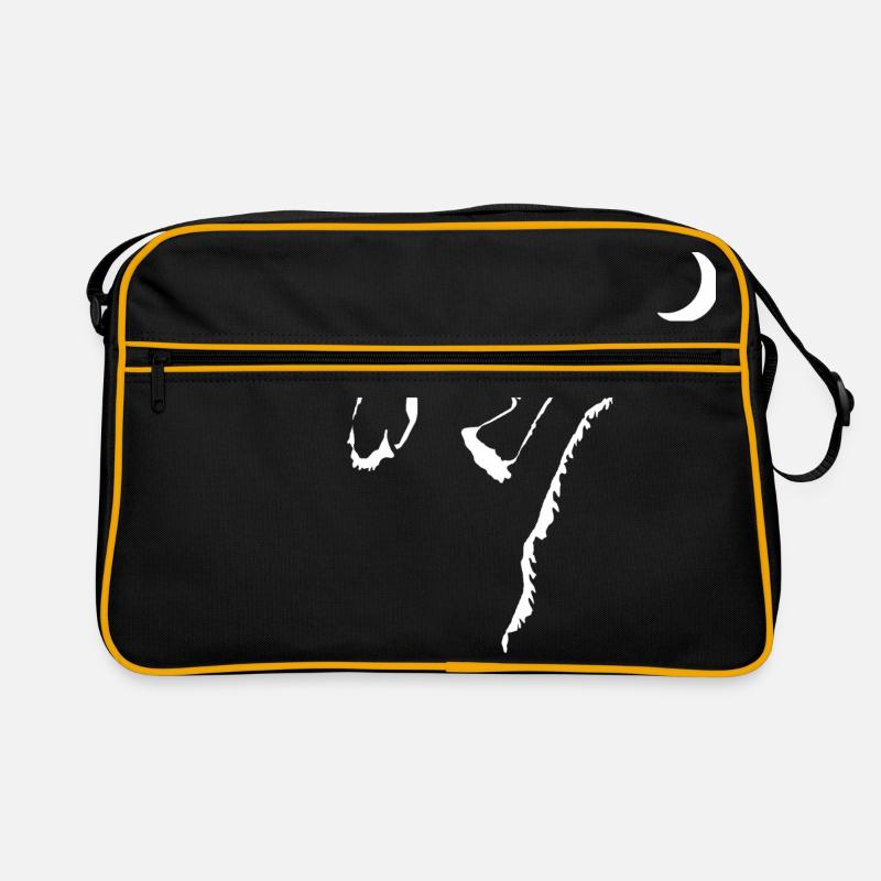 Chien regarde la lune - Sac Retro - noir/or