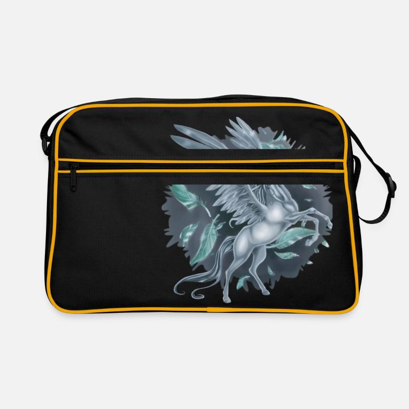 Pegasus mit „Stain“ Hintergrund Retro Tasche