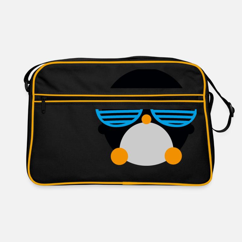 Pinguin Brille - Retro Tasche - Schwarz/Gold