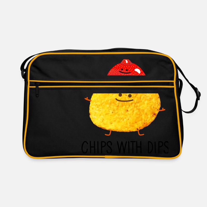 Chips mit Dips Retro Tasche