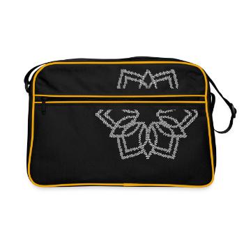 Mosaïque Mandala Fleur - Sac Retro - noir/or - Devant