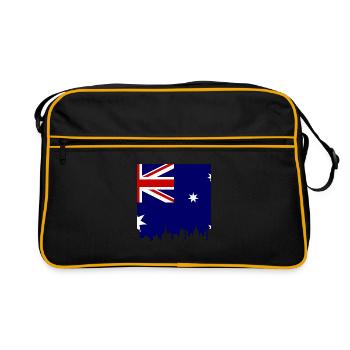 Drapeau australien sous drapeau australien - Sac Retro - noir/or - Devant