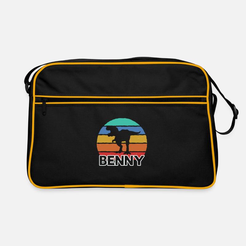 BENNY - Beautiful boy name with dinosaur Retro Bag