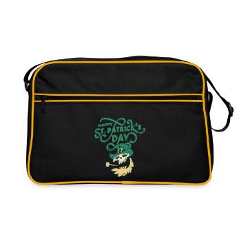St Patricks Day, - Retro Tasche - Schwarz/Gold - Vorne