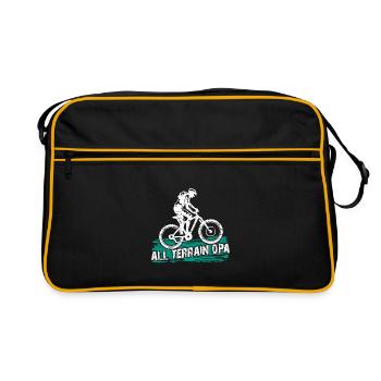 All Terrain Opa fährt über Stock und Stein - Retro Tasche - Schwarz/Gold - Vorne