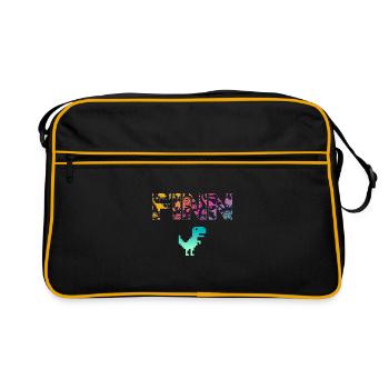 FINN - Beau prénom de garçon avec dinosaure - Sac Retro - noir/or - Devant
