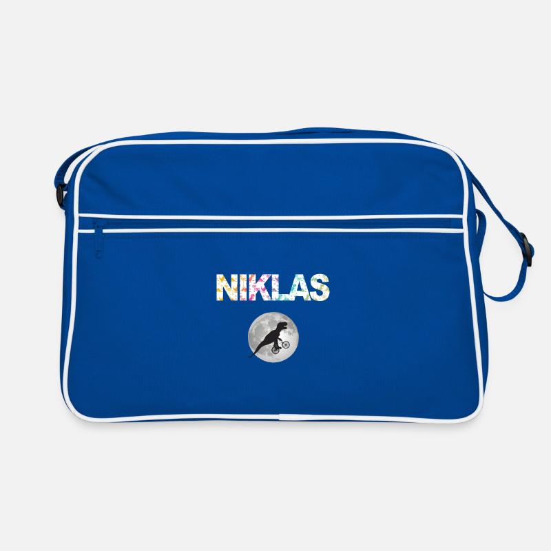 NIKLAS - Beautiful boy name with dinosaur Retro Bag