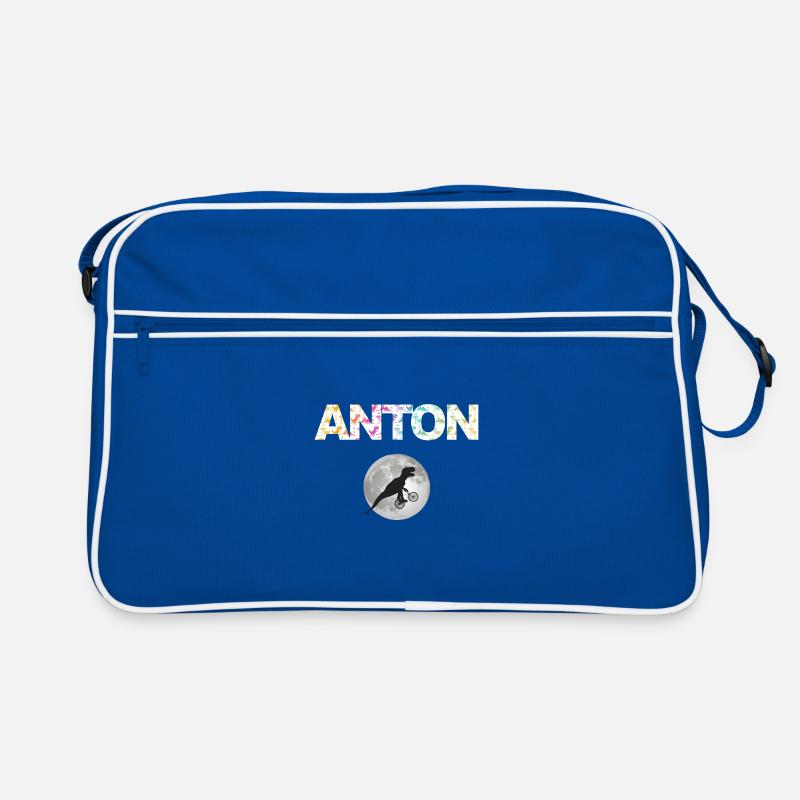 ANTON - Beautiful boy name with dinosaur Retro Bag