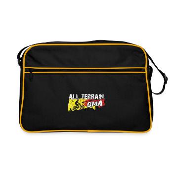 All Terrain Oma fährt über Stock und Stein - Retro Tasche - Schwarz/Gold - Vorne