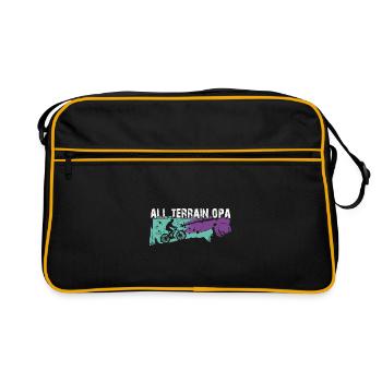 All Terrain Opa fährt über Stock und Stein - Retro Tasche - Schwarz/Gold - Vorne