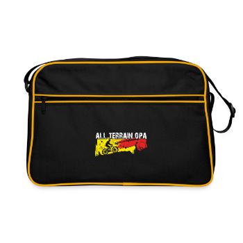 All Terrain Opa fährt über Stock und Stein - Retro Tasche - Schwarz/Gold - Vorne