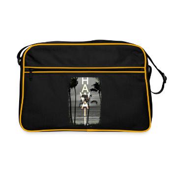 Hawaii - Retro Tasche - Schwarz/Gold - Vorne