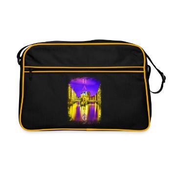 Hamburg St Pauli Reeperbahn Red Light District - Retro Bag - black/gold - Front